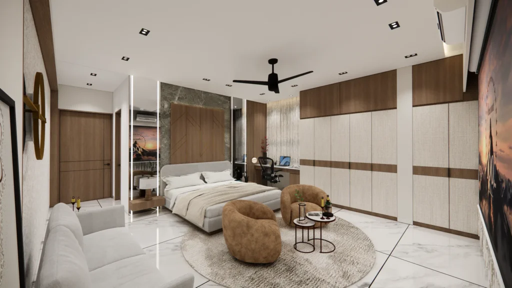 Contemporary master bedroom interior by SMA Architect
