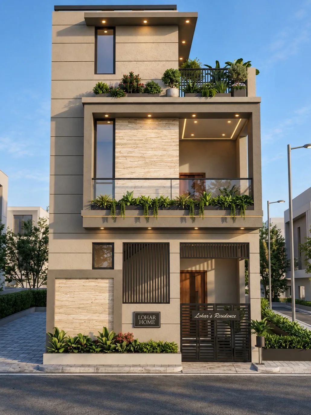 Three level home on a compact plot in Bedla, Udaipur by SMA Architect